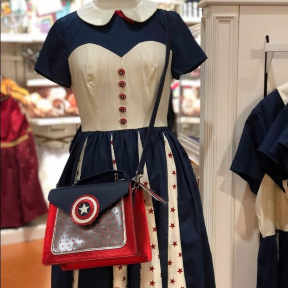CAPTAIN AMERICA DRESS AND PURSE SPOTTED